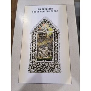 Cracker Barrel Skeleton House Glitter Globe, LED, Skulls, Halloween Decor